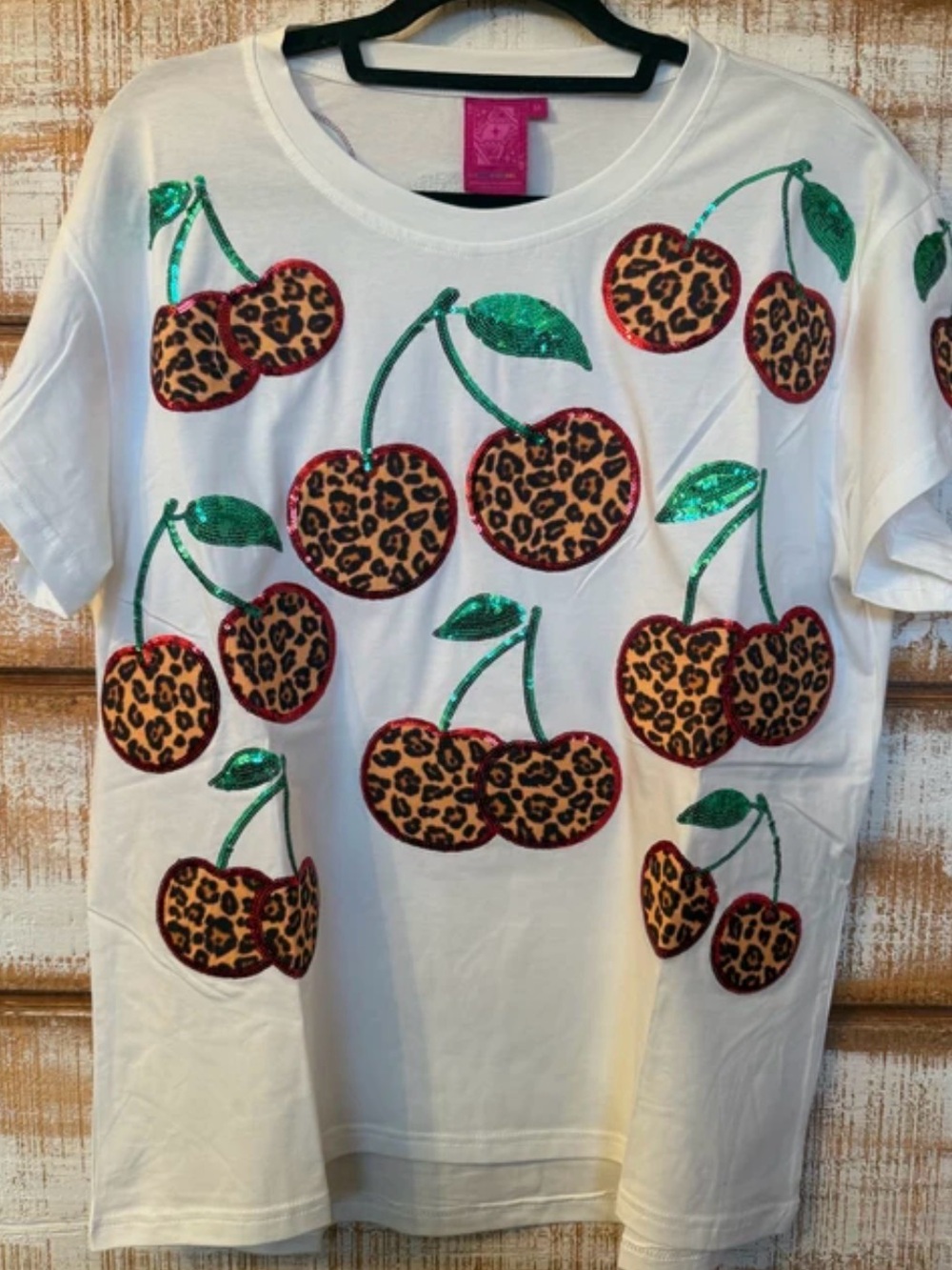 Queen of Sparkles - Leopard Cherry Tee